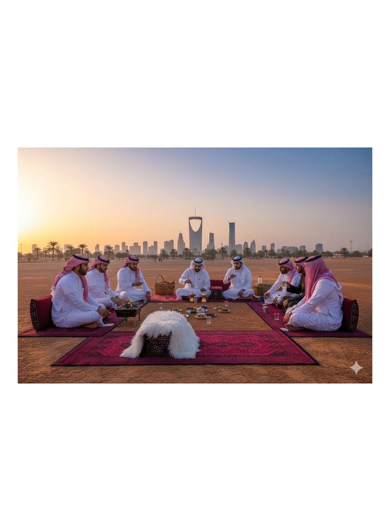 سجادتي باكج 3 مدّات البر خان محمدي، بتصميم تراثي فاخر يضيف لمسة أصيلة ومميزة لأجواء الجلسات الخارجية.خيار مثالي للبر والرحلات والمخيمات باللون الأحمر مقاس المدة 150x80 سم - Image 2